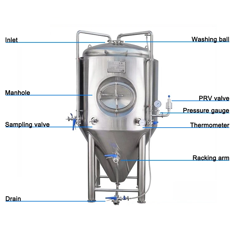 Factory Directly Sale Beer Factory Professional Fermenting Equipment with Conical Fermentation Tank in Beer Fermenter