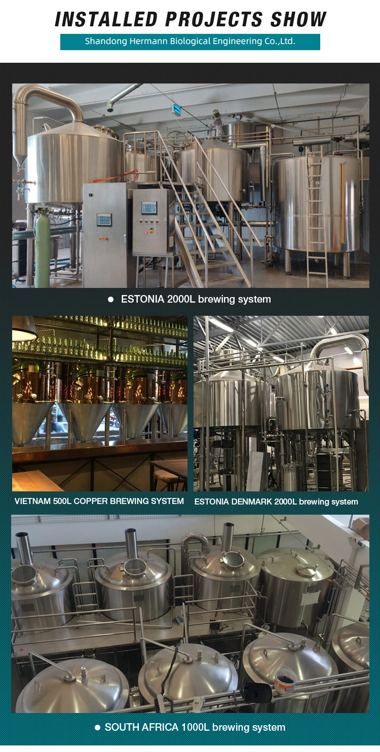 1000L 2000L 3000L 5000L Liter Micro Food Grade Beer Brewery Brewing Equipment for Beer Producing